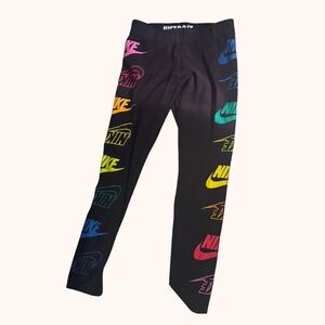Nike Black and Red Leggings with Bold Design